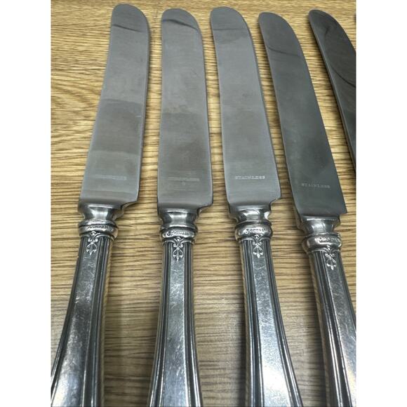Vintage Gorham Dinner Knives Silver/silver Plated ? Handle ~ Set Of 7 - Picture 7 of 9
